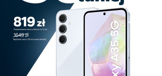 Samsung Galaxy a35 5g - grafika 50 procent taniej