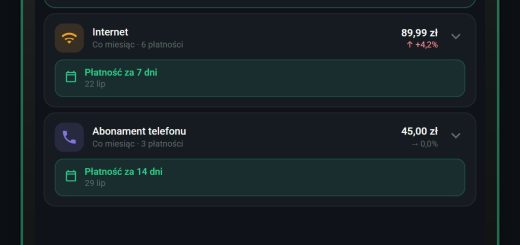 Smart Bill Reminder — lista rachunków i terminy na Androidzie